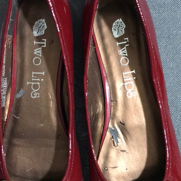 Two Lips sz 6 deep red flats - Picture 4 of 6